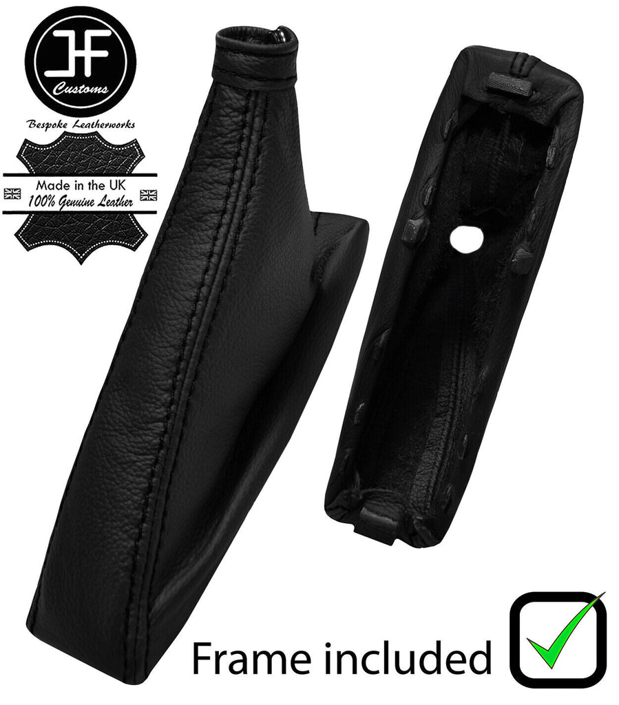 BLACK STITCH LEATHER HANDBRAKE GAITER+PLASTIC FRAME FOR ALFA ROMEO 166 98-07
