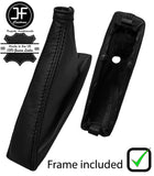 BLACK STITCH LEATHER HANDBRAKE GAITER+PLASTIC FRAME FOR ALFA ROMEO 166 98-07