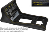 YELLOW STITCH CENTRE CONSOLE LEATHER SKIN COVER FITS PORSCHE 924 944 1975-1985