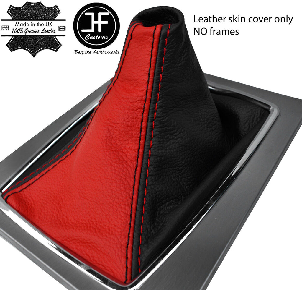 BLACK& RED REAL LEATHER GEAR GAITER FOR MERCEDES E CLASS W207 A207 C207 09-16