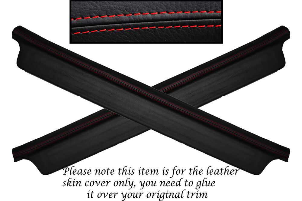 RED STITCH 2X DOOR SILL TRIM SKIN COVERS FITS MAZDA MX5 MK2 & 2.5 MIATA 98-05