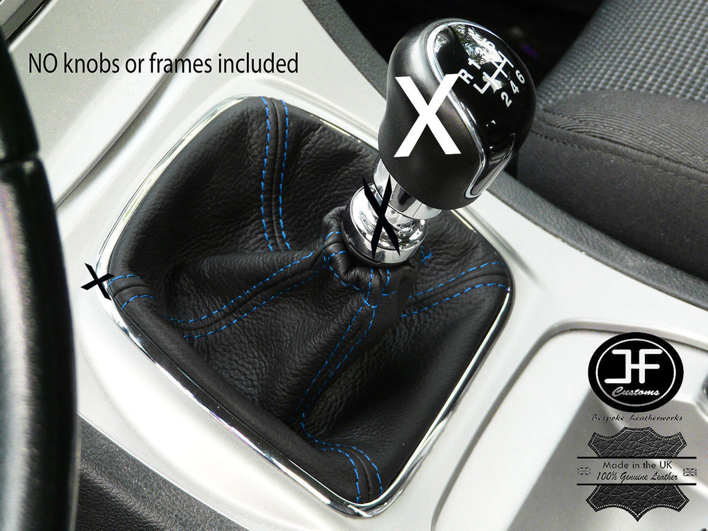 BLUE STITCHING MANUAL REAL LEATHER GEAR STICK GAITER FITS FORD S-MAX 2006-2008