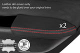 RED STITCH 2X REAR DOOR ARMREST LEATHER COVER FITS  HONDA ACCORD MK7 ESTATE