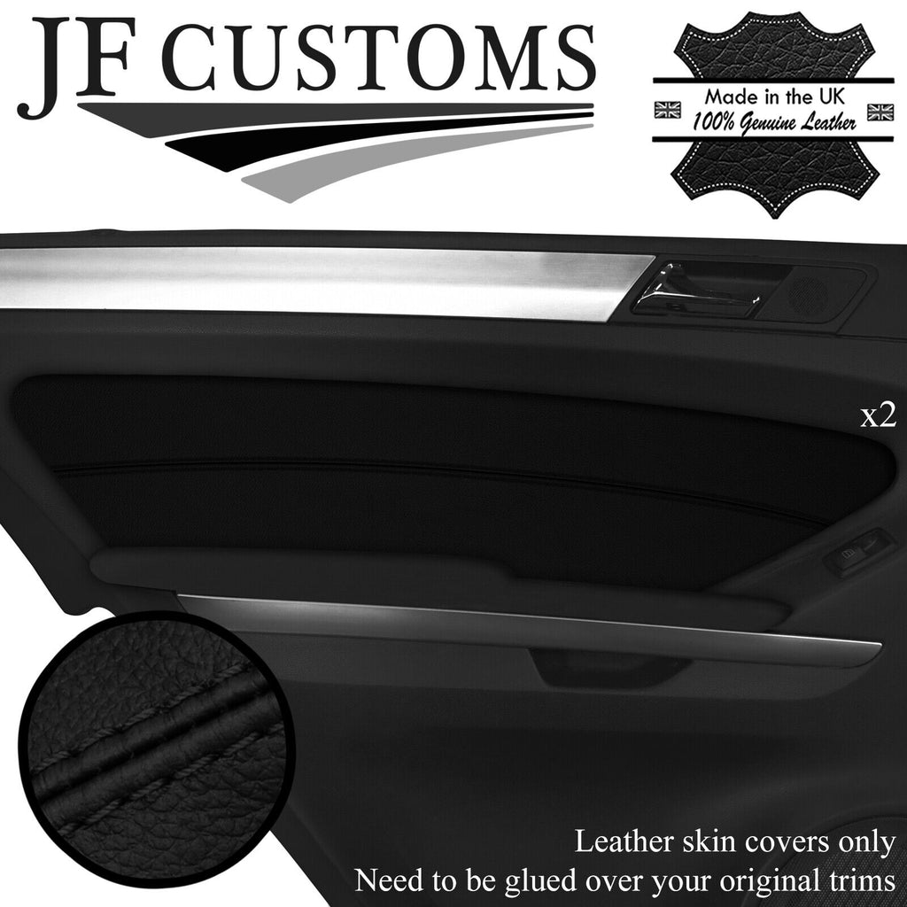 BLACK STITCH ITALIAN LEATHER 2X REAR DOOR TRIM COVER FOR MERCEDES ML W164 05-11