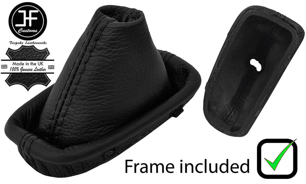 BLACK STITCH LEATHER AUTOMATIC GAITER+PLASTIC FRAME FOR MERCEDES CLK W209 02-09