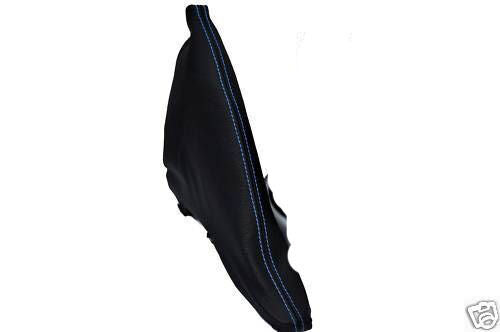FITS BMW MINI COOPER ONE S 1 R50 R53 HANDBRAKE LEATHER GAITER BLUE STITCH