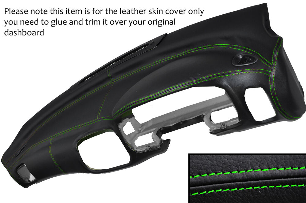 GREEN STITCH DASH DASHBOARD LEATHER SKIN COVER FITS SUBARU IMPREZA WRX STI 92-97