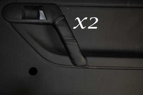 BLACK STITCH 2X REAR DOOR HANDLE SKIN COVERS FITS VW POLO MK5 6N2 1998-2001