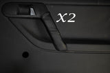 BLACK STITCH 2X REAR DOOR HANDLE SKIN COVERS FITS VW POLO MK5 6N2 1998-2001