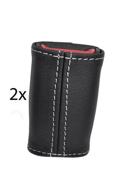 white stitch FITS TOYOTA MR2 MK2 89-00  2X SEAT BELT STALK LEATHER COVERS