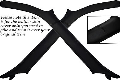 BLACK STITCH FITS NISSAN 200SX S13 88-93 WINDSCREEN PILLAR LEATHER SKIN COVERS