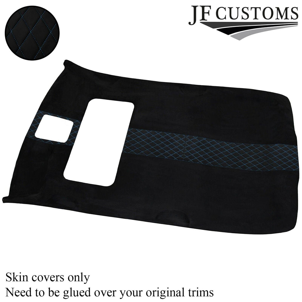 DSG2 L BLUE STITCH LUXE SUEDE SUN ROOF HEADLINER COVER FOR VW GOLF MK4 98-05 5DR