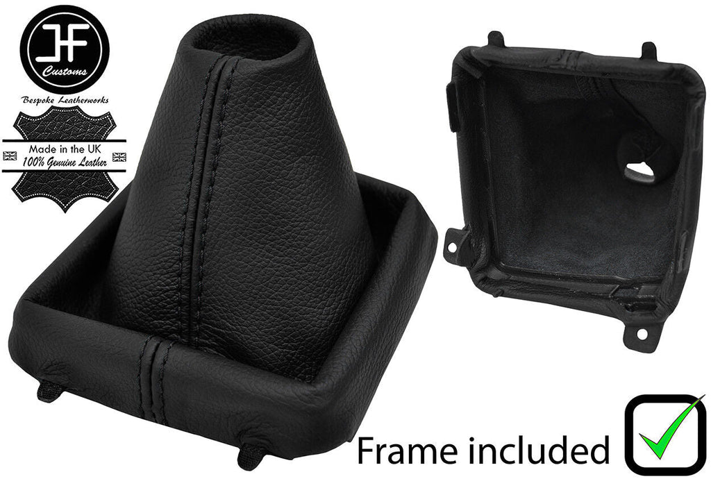 BLACK STITCH LEATHER MANUAL GEAR GAITER+PLASTIC FRAME FITS MAZDA 3 2009-2013