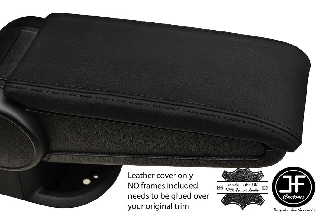 BLACK STITCHING REAL LEATHER ARMREST LID COVER FITS VW BEETLE 2011-2016