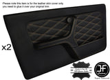 SAND DIAMOND STITCH 2X FRONT DOOR CARD LEATHER COVERS FOR BMW E30 CONVERTIBLE