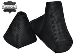 BLACK STICH AUTOMATIC PERFORATED GEAR HANDBRAKE GAITER FITS BMW E90 E91 E92 E93