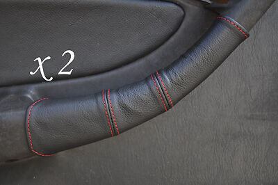 RED STITCH FITS TOYOTA CELICA GT4 T18 90-93 2X DOOR HANDLE LEATHER COVERS