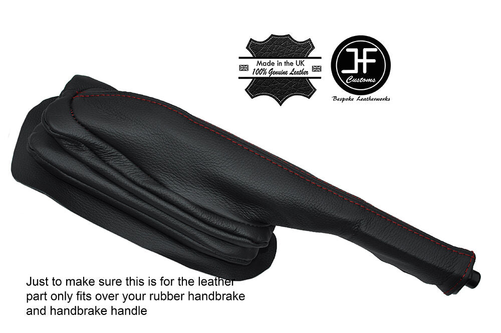 RED STICH LEATHER HANDBRAKE OVER RUBBER FITS FORD CORTINA MK3 MK4 MK5 GT 2000