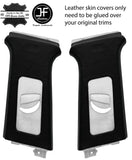 BLACK STITCH 2X UPPER B PILLAR LEATHER COVERS FOR SEAT LEON MK2 1P 2005-2011