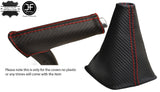 RED STITCH CARBON VINYL GEAR & HANDBRAKE HANDLE COVER FITS AUDI A3 8P 04-12
