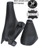 BLACK STITCH CARBON VINYL AUTO AUTOMATIC GEAR HANDBRAKE FOR FORD MUSTANG 15-17