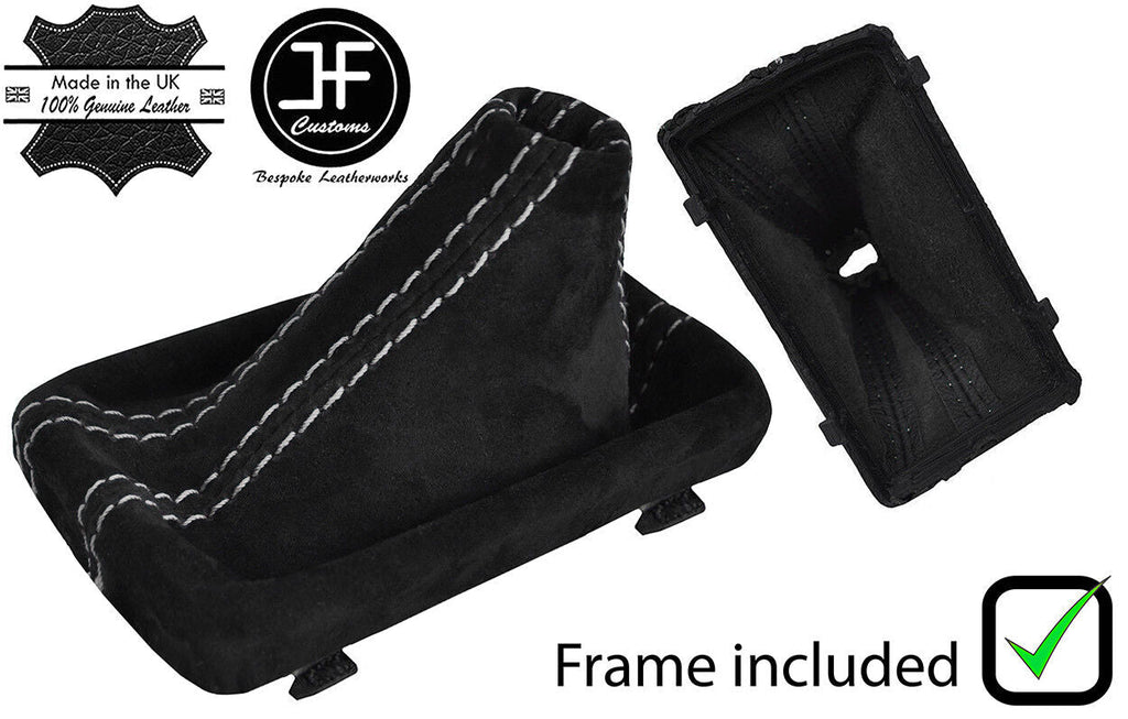 GREY STITCH REAL SUEDE GEAR GAITER PLASTIC FRAME FOR AUDI A5 8T 2007-2015 DSG