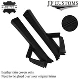 BLACK STITCH ITALIAN LEATHER PILLAR KIT COVERS FITS SEAT LEON MK2 1P 05-12