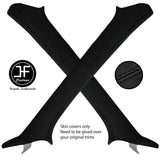 BLACK STITCH 2X A PILLAR LUXE SUEDE COVERS FITS SUBARU IMPREZA WRX STI 05-07