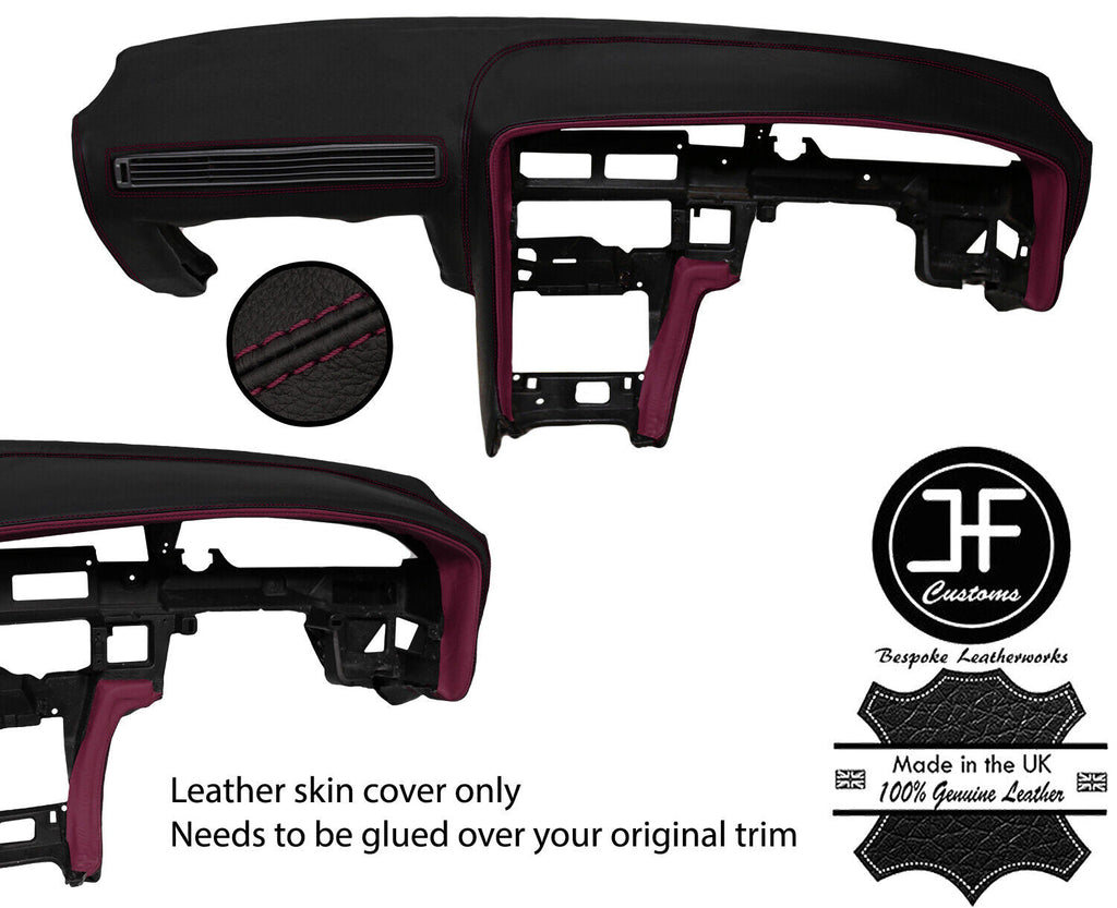 BLACK MAROON DASH DASHBOARD REAL LEATHER COVER FOR TOYOTA SUPRA MK3 86-93 JF1