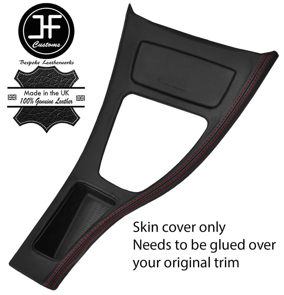 RED STITCH CENTRE CONSOLE TRIM LEATHER COVER FOR BMW E90 E91 E92 E93 STYLE 2