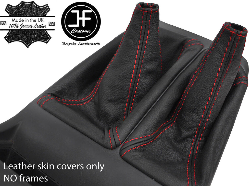 RED STITCH REAL LEATHER GEAR+HI-LOW GAITERS FOR MITSUBISHI SHOGUN SPORT 99-08