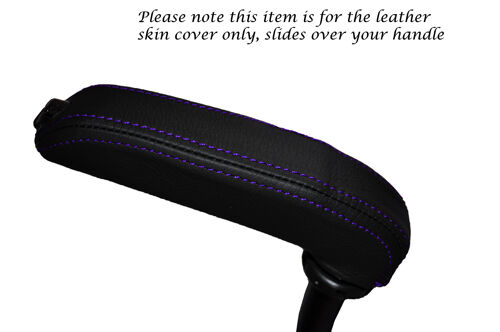 PURPLE STITCH FITS PEUGEOT RCZ 2010+ CURVED HANDBRAKE HANDLE LEATHER SKIN COVER