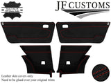 D RED STITCH ITALIAN LEATHER 4X DOOR CARD COVER FOR LANCIA BETA VOLUMEX COUPE