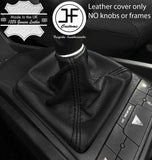 BLACK STITCH MANUAL REAL GRAIN LEATHER GEAR GAITER FOR SEAT IBIZA MK5 MKV 09-15