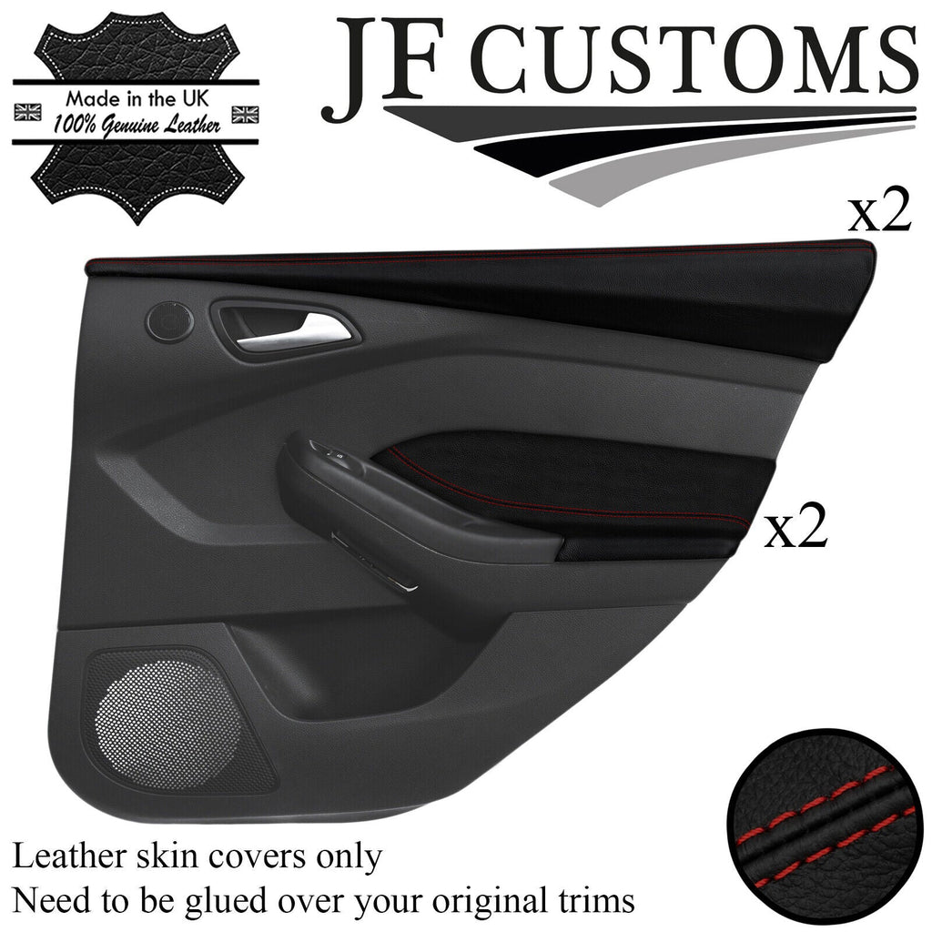 D RED STITCH 2X REAR DOOR TRIM+CAPPING COVERS FOR FORD FOCUS MK3 11-14 5DR JF1