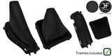 BLACK STITCH CARBON VINYL MANUAL GAITER SET + FRAME FOR FORD FOCUS 2005-2008