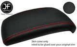 RED STITCH CARBON FIBER VINYL ARMREST LID COVER FITS NISSAN JUKE 2010-2019