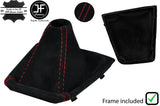 RED STITCH SUEDE MANUAL GEAR GAITER+PLASTIC FRAME FOR BMW X3 E83 2003-2010
