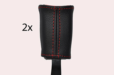 RED STITCH FITS TOYOTA HILUX SURF 4WD 96-02 2X FRONT SEAT BELT LEATHER COVERS