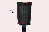 RED STITCH FITS TOYOTA HILUX SURF 4WD 96-02 2X FRONT SEAT BELT LEATHER COVERS