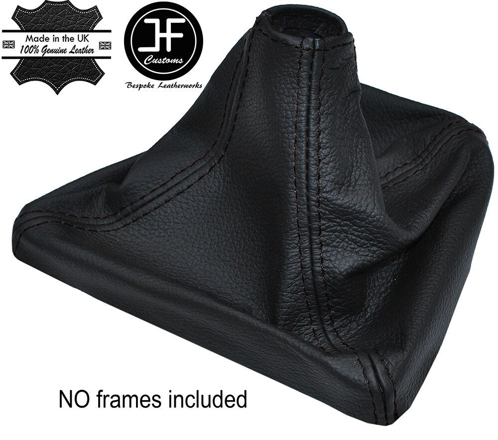 BLACK STITCHING MANUAL LEATHER GEAR GAITER FITS BMW 5 SERIES F10 F11 2010-2016