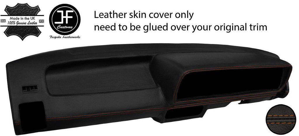 BROWN STITCH DASH DASHBOARD LEATHER COVER FOR VW GOLF JETTA CADDY MK1 SERIES 2