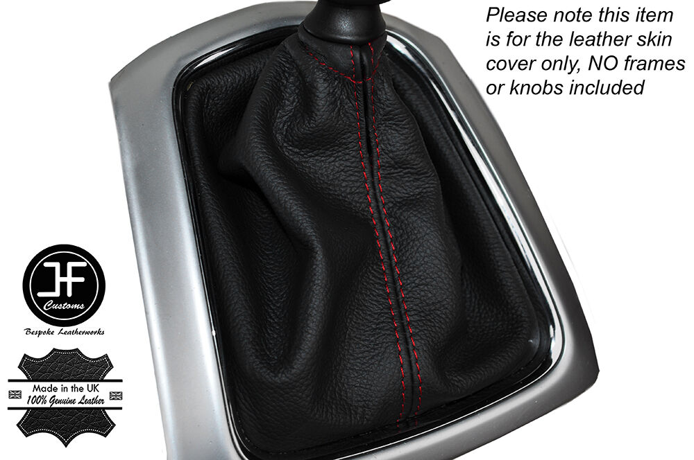 RED STITCH MANUAL LEATHER GEAR GAITER FITS NISSAN QASHQAI J11 2013-2016