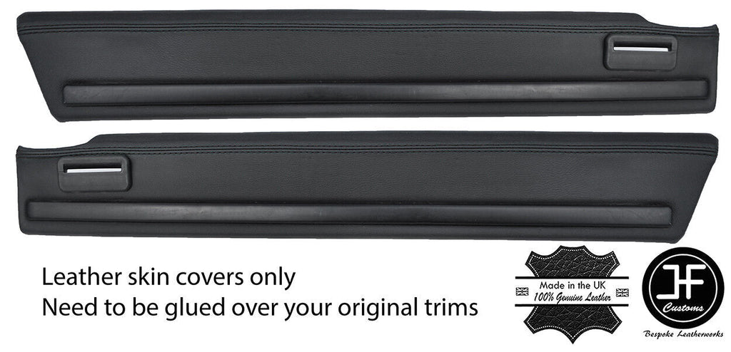 BLACK STITCH 2X REAR DOOR CAPPING LEATHER COVERS FITS FORD ESCORT MK3 3 DOOR