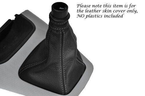 GREY STITCHING LEATHER GEAR GAITER FITS HYUNDAI TUCSON 2004-2012 CUSTOM NEW