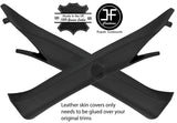 BLACK & BLACK 2X A POST PILLAR REAL LEATHER COVERS FITS FORD MUSTANG 15-18