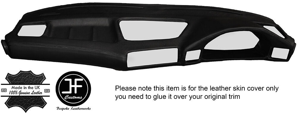 BLACK STITCH TOP DASH DASHBOARD LEATHER SKIN COVER FITS BMW 5 SERIES E34 84-97