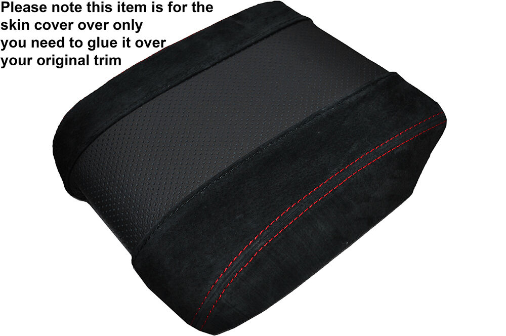 RED STITCH SUEDE & PERFORATED SKIN ARMREST COVER FITS RANGE ROVER VOGUE L322