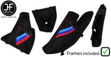 RED STITCH TRI STRIPE SUEDE GAITER SET + PLASTIC FRAME FOR BMW 3 F30 F31 12-16
