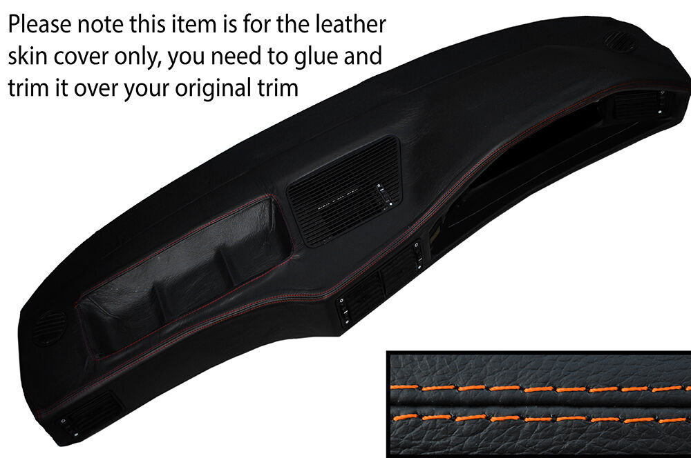 ORANGE STITCH DASH DASHBOARD LEATHER SKIN COVER FITS BMW 5 SERIES E28 1981-1987